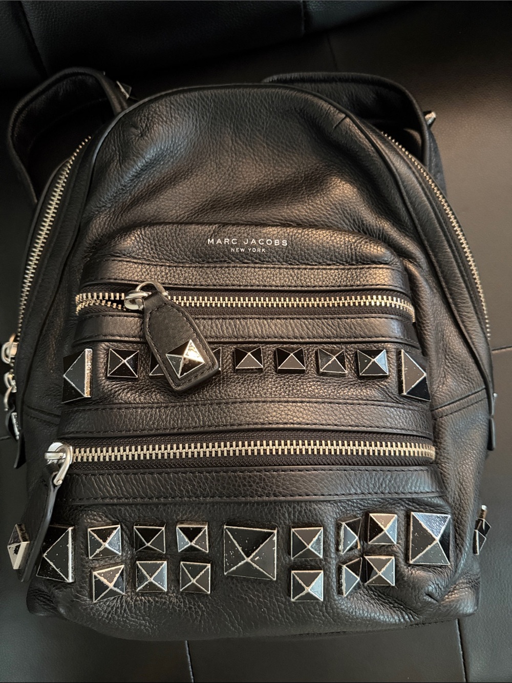 Marc Jacobs Black Leather Studded Mini Backpack